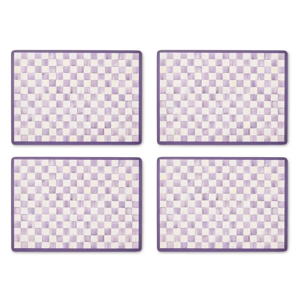 Mocha Check Cork Back Placemats, Set of 4