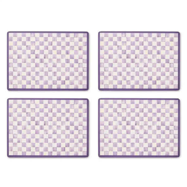 Mocha Check Cork Back Placemats, Set of 4