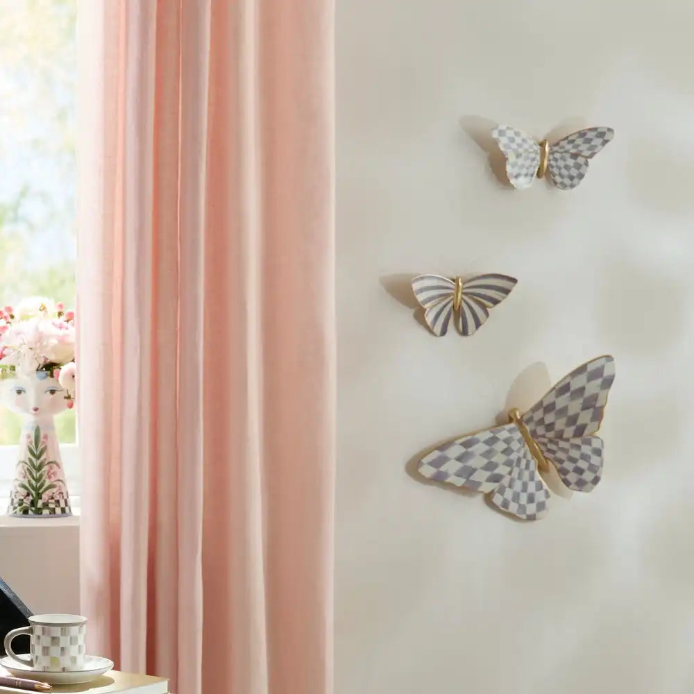 Courtly Check & Stripe Butterfly Trio