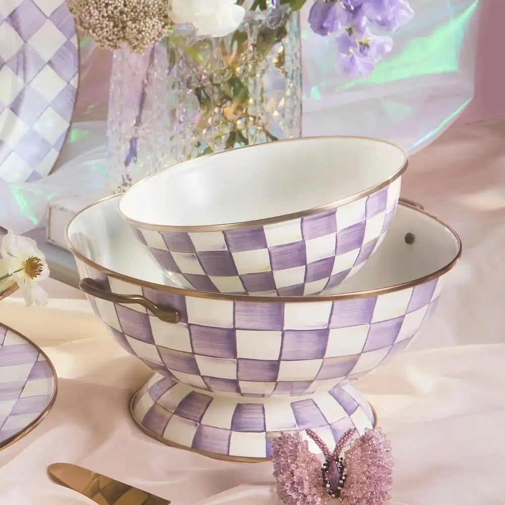 Violet Check Extra Large Everyday Bowl