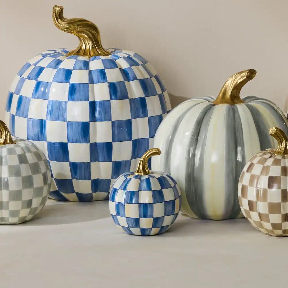 Mocha Check Mini Pumpkin