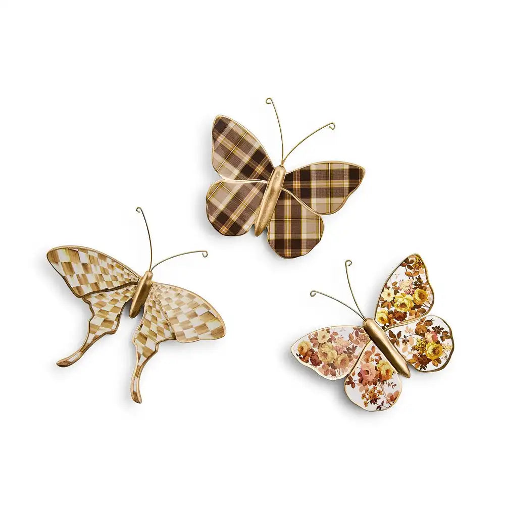 Courtly Check & Stripe Butterfly Trio