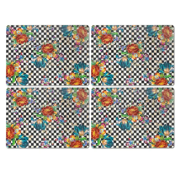 Mocha Check Cork Back Placemats, Set of 4