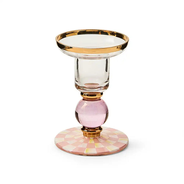 Courtly Check Large Glass Candlestick