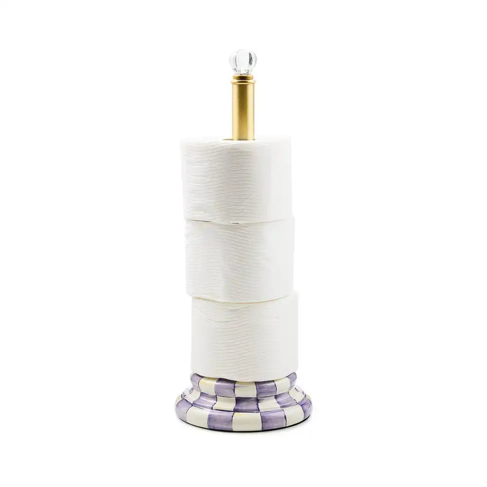 Violet Check Toilet Tissue Storage