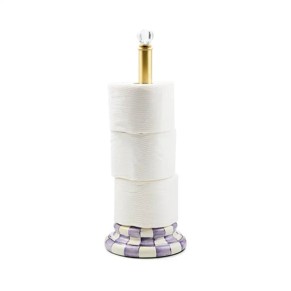 Violet Check Toilet Tissue Storage