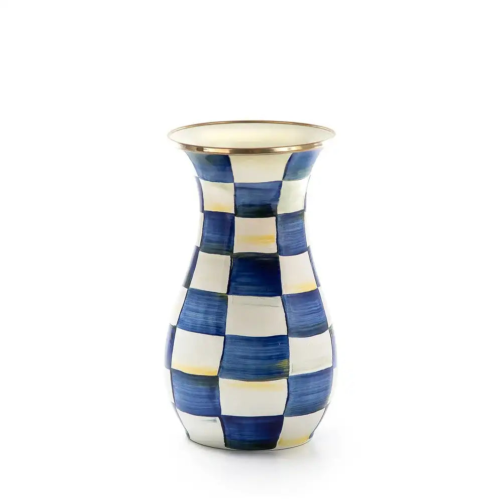Mocha Check Tall Vase