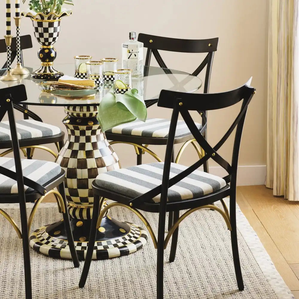 Mocha Check Ceramic Pedestal Table Base