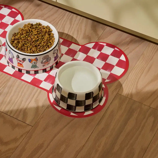 Sky Check Small Pet Dish