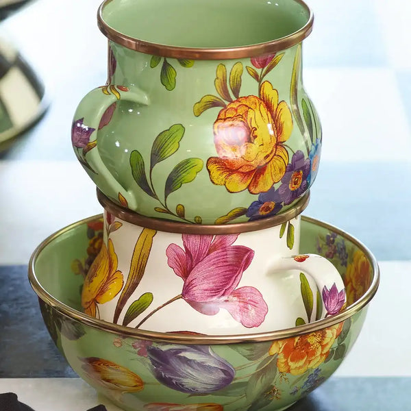 White Flower Market Mug