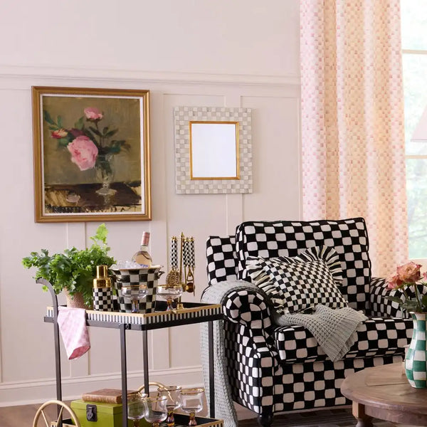 Sky Check Enamel Wall Mirror