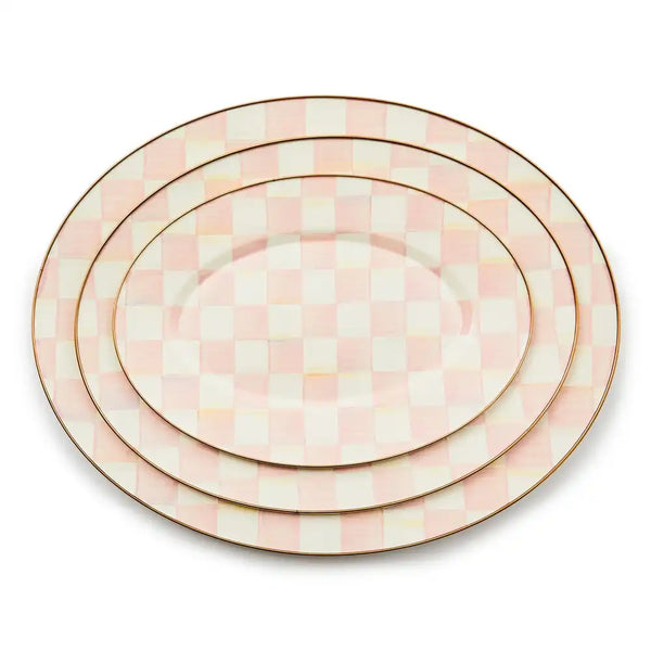 Sky Check Medium Oval Platter