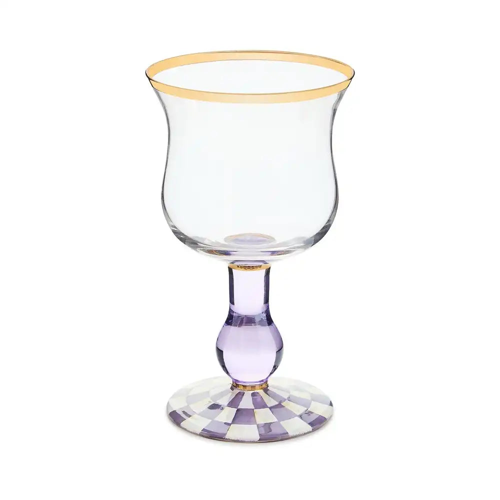Violet Check Tumbler Glass, Set of 2