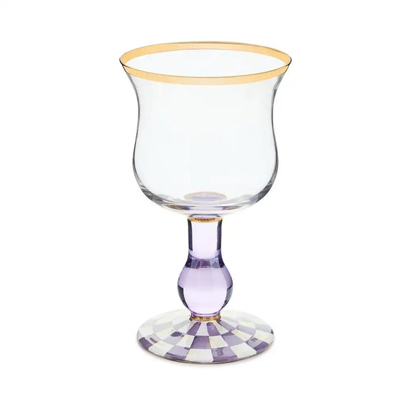 Violet Check Tumbler Glass, Set of 2