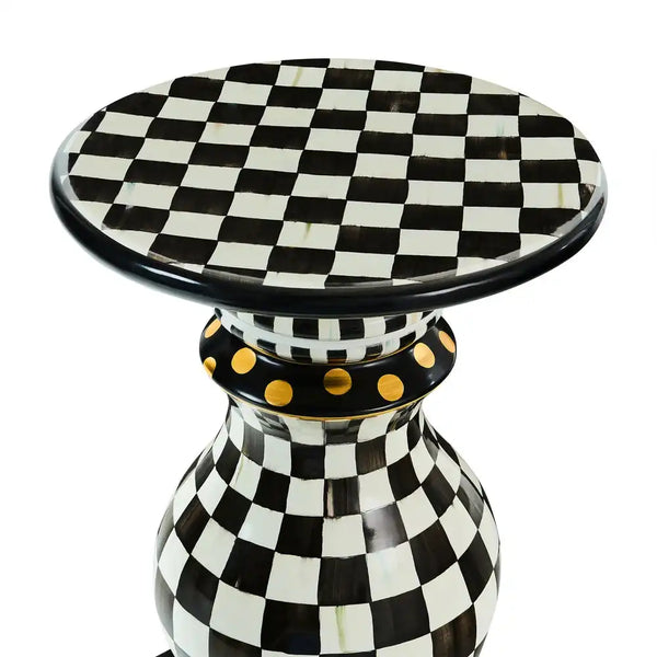 Mocha Check Ceramic Pedestal Table Base