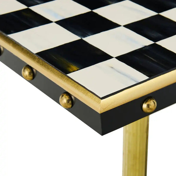 Courtly Brass & Ceramic Console Table