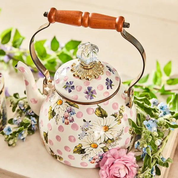 Rosy English Garden 2 Quart Tea Kettle