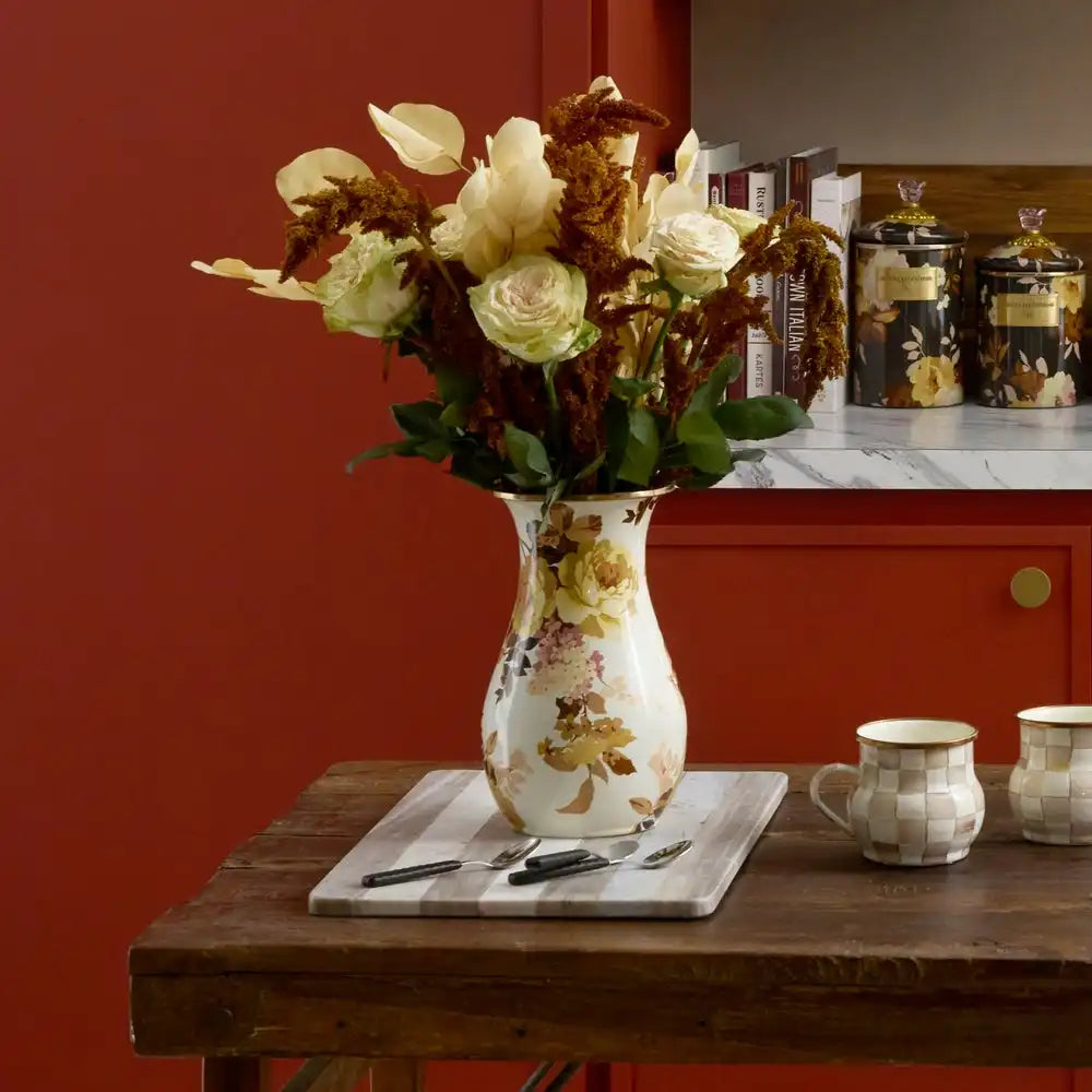 Mocha Check Tall Vase