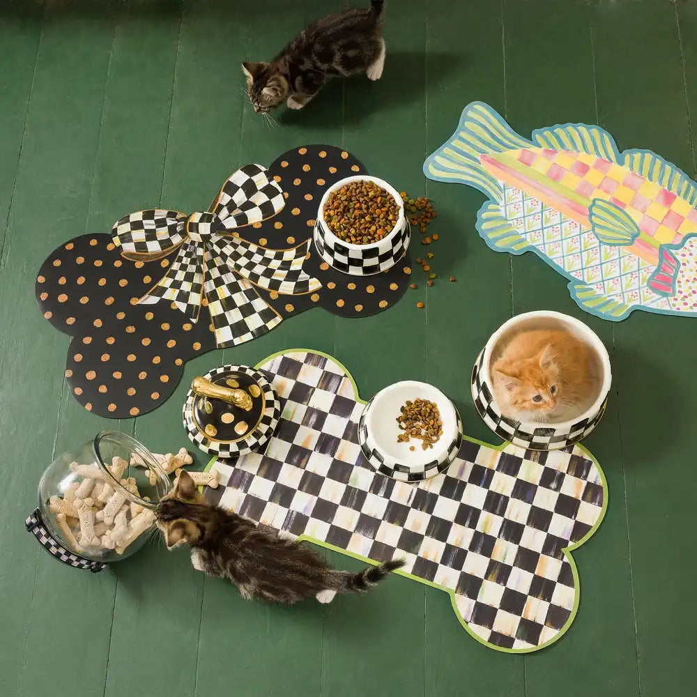 Sky Check Small Pet Dish