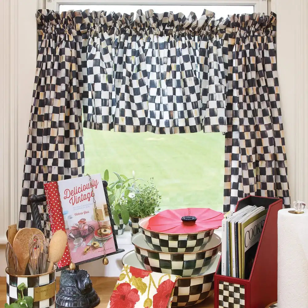 Courtly Check Cafe Curtains, Set of 2