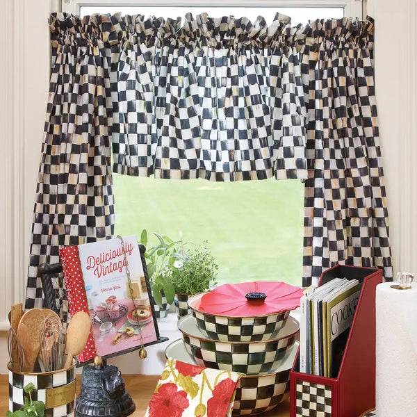 Courtly Check Cafe Curtains, Set of 2
