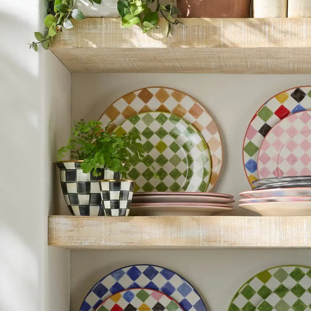 Lilac Check Dinner Plate