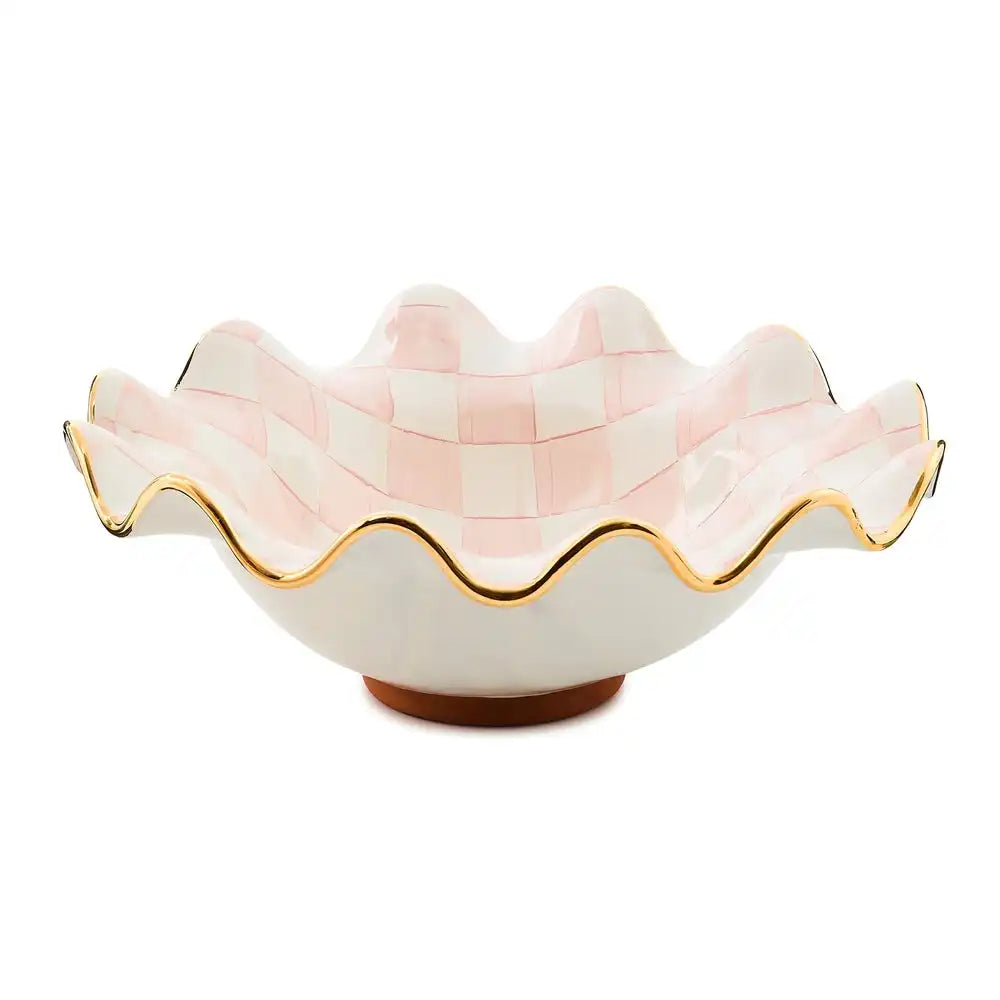 Rosy Check Medium Ceramic Fluted Serving Bowl Main image