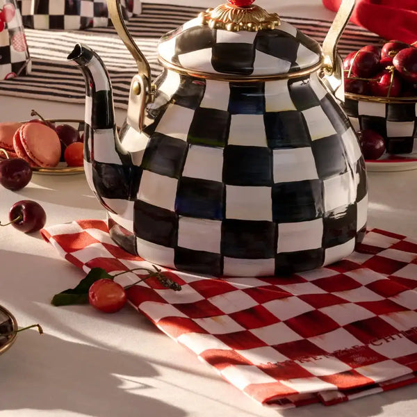 Cherry Check Printed Dish Towel
