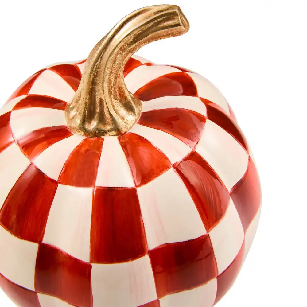 Mocha Check Mini Pumpkin
