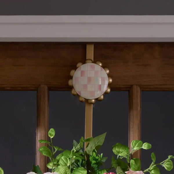 Rosy Check Wreath Hanger