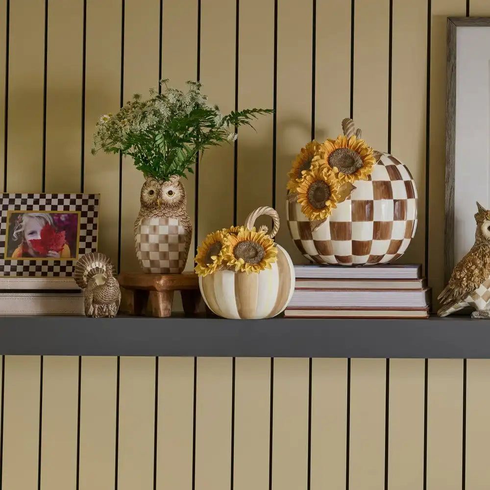 Mocha Stripe Sunflower Pumpkin