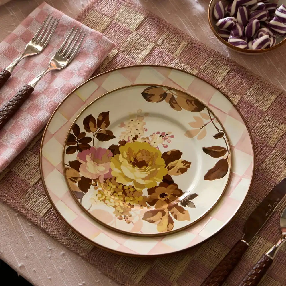 Wild Rose White Dinner Plate