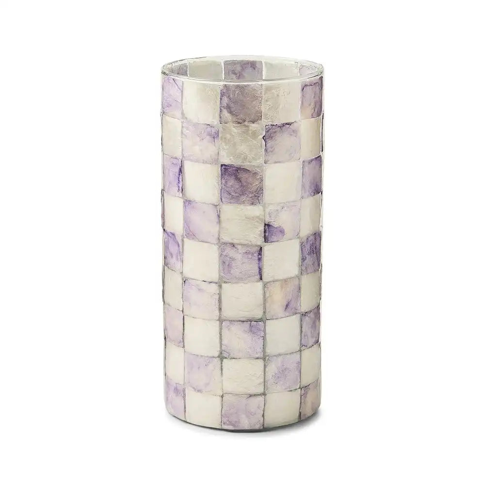 Sky Check Capiz Small Vase