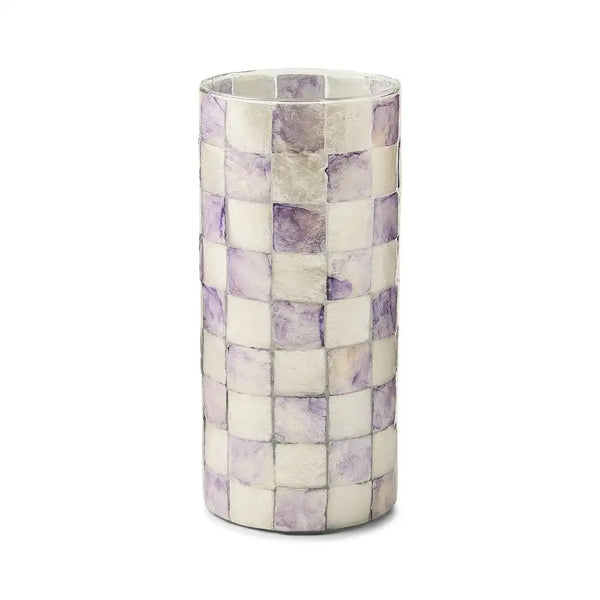 Sky Check Capiz Small Vase