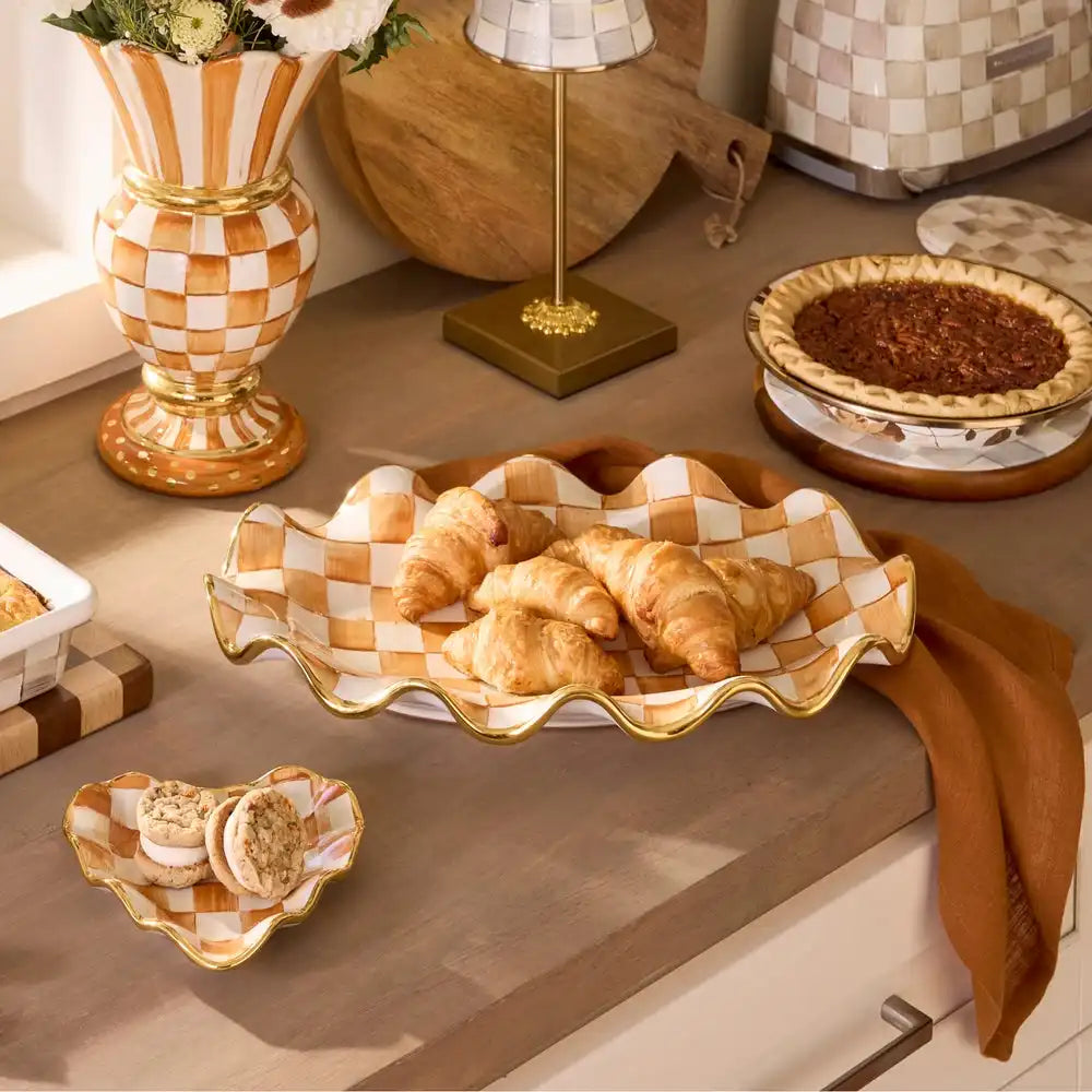 Ginger Check Ceramic Great Vase