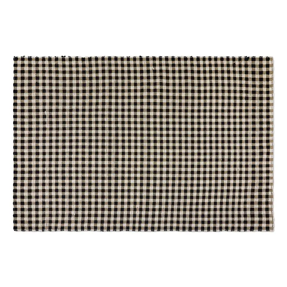 Natural, Black & White Checked 2'6" x 9' Runner