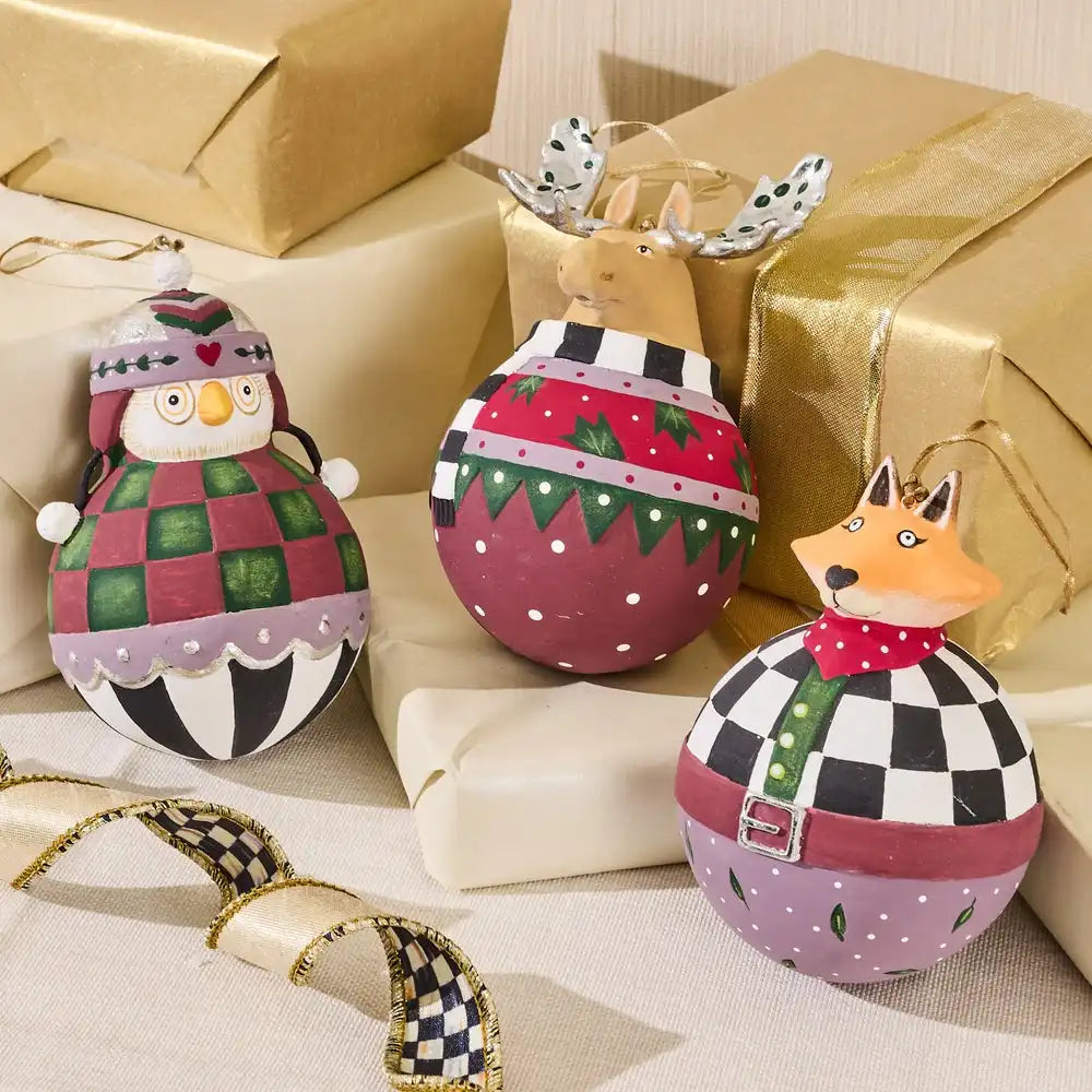 Patience Brewster Mooseltoe Ball Ornaments, Set of 3 Secondary image