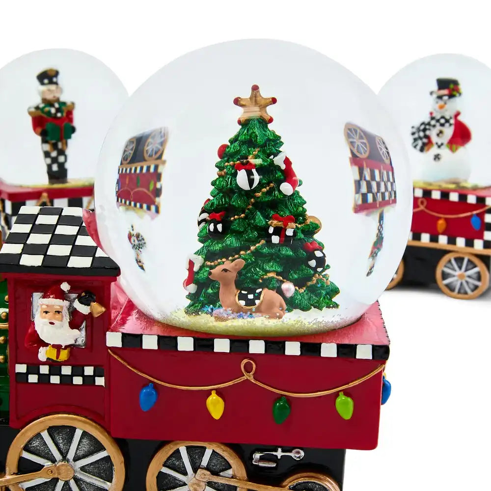 Holiday Train Snow Globe Set, Set of 3