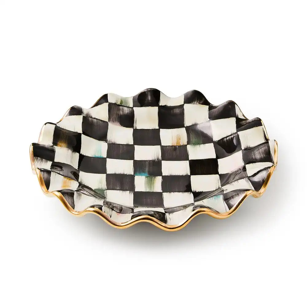 Courtly Check Ceramic Fluted Dessert Plate Main image