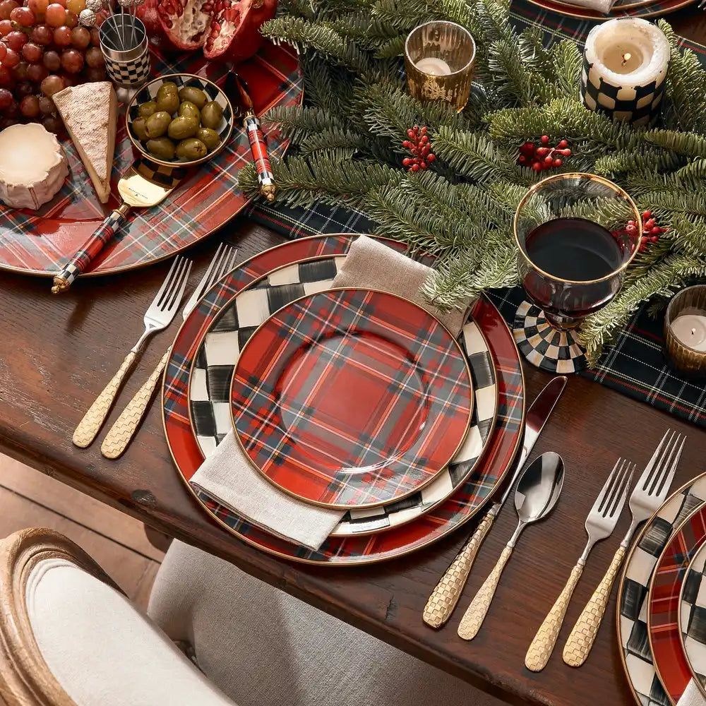 Gold Check Flatware 5-Piece Place Setting