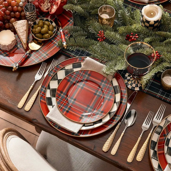 Gold Check Flatware 5-Piece Place Setting