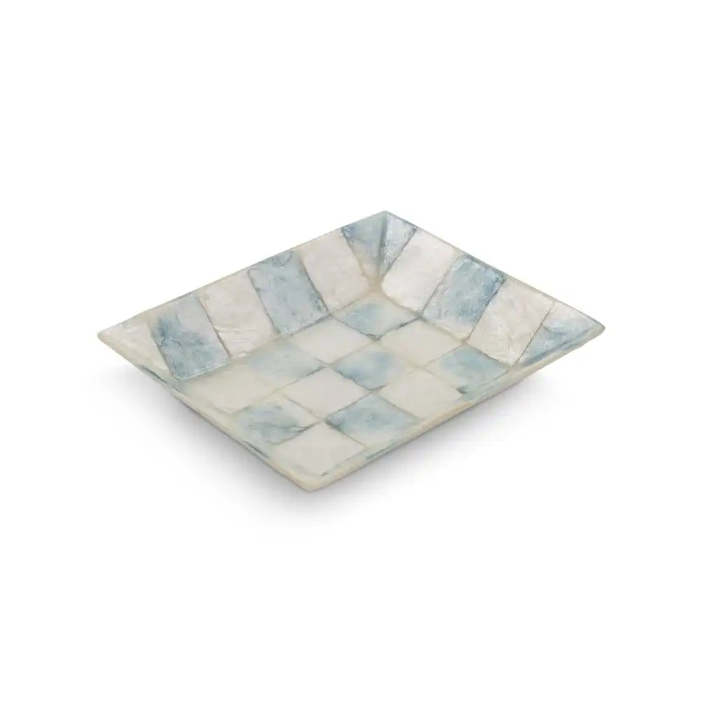 Sky Check Capiz Vanity Tray