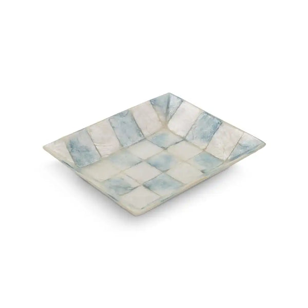 Sky Check Capiz Vanity Tray