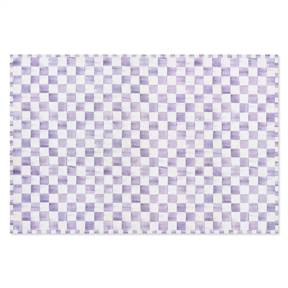 Violet Checkered 2' x 3' Washable Rug
