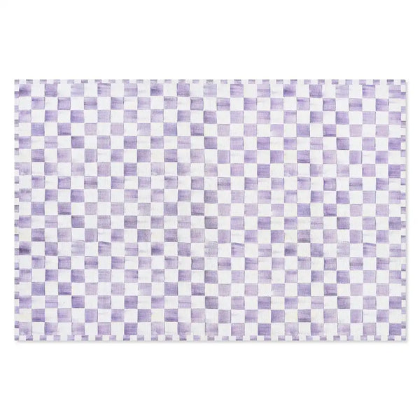 Violet Checkered 2' x 3' Washable Rug