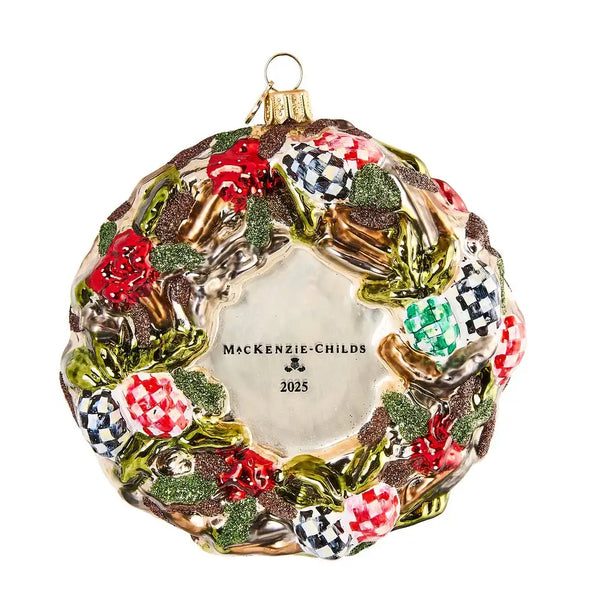2025 MacKenzie-Childs Wreath Glass Ornament