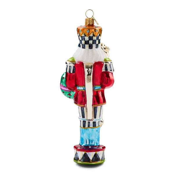 Confetti Christmas Nutcracker Glass Ornament