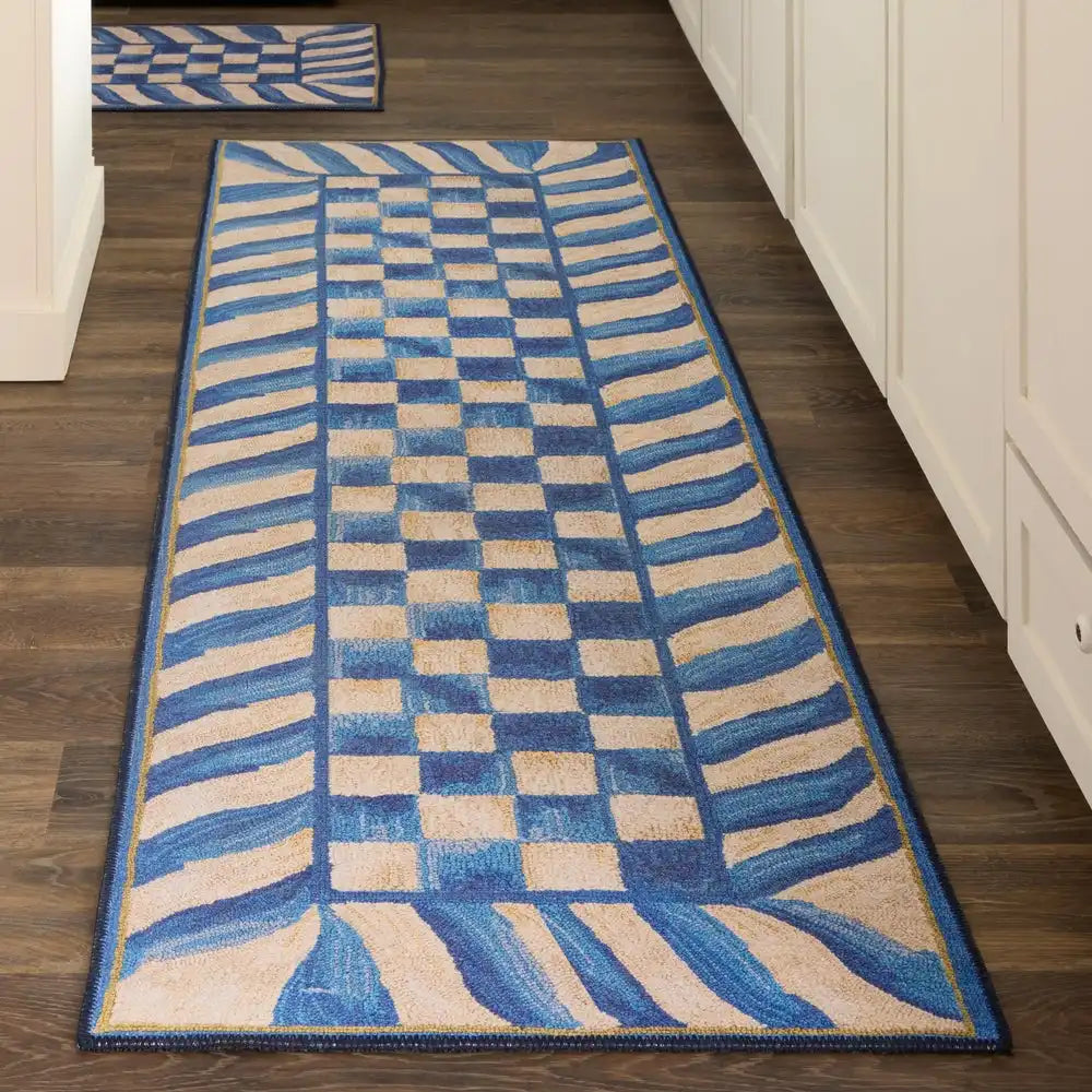 Truly Royal Check 2'6" x 10' Washable Runner
