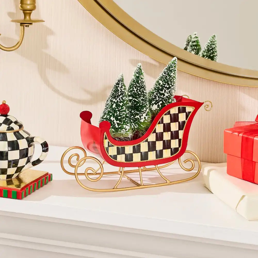 Merry Christmas Tin Sleigh with Trees Secondary image