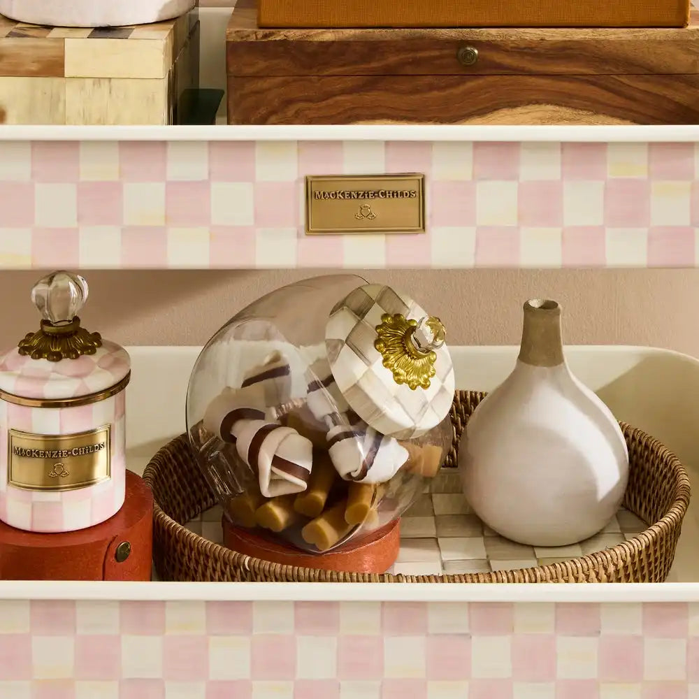 Mocha Check 3-Tier Kitchen Cart